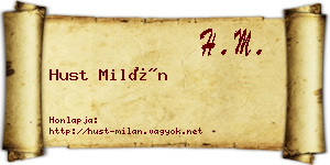Hust Milán névjegykártya